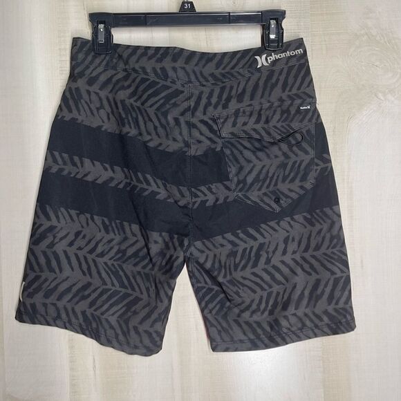 Hurley black and gray swim trunks board shorts, size 28 - Picture 8 of 14